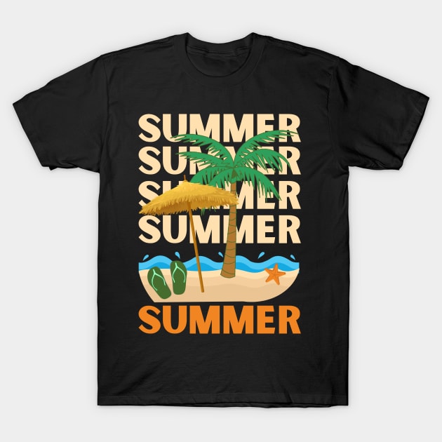 Hello summer Beach summertime Adventure travel lover palm tree sun T-Shirt by BoogieCreates